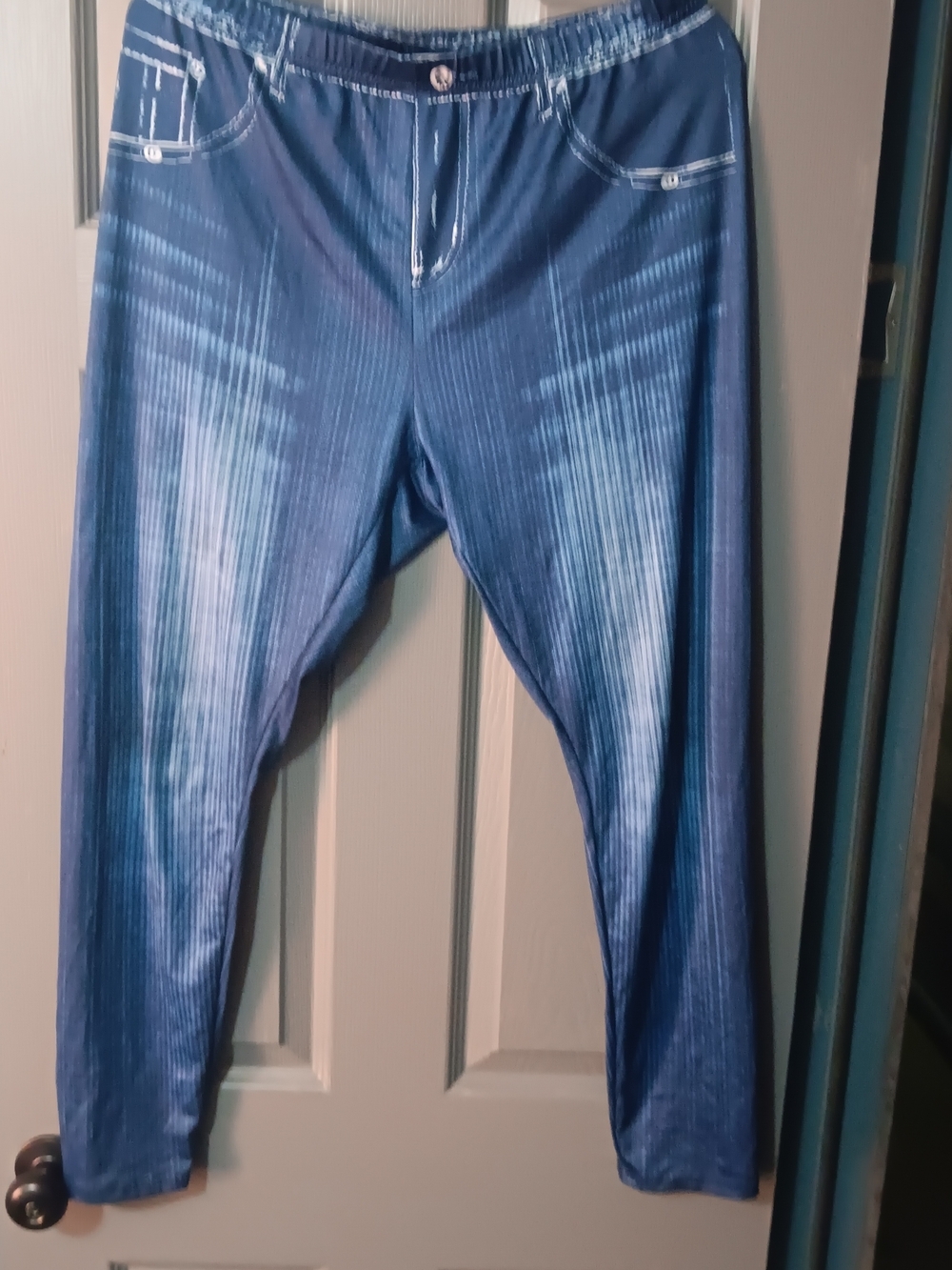 SHEIN Blue Women's Faux-Denim Leggings